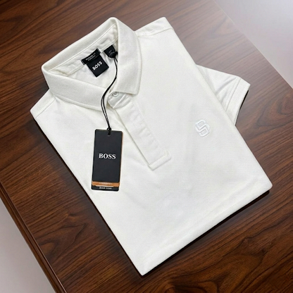 Men’s Premium White Polo T-Shirt – Classic Fit