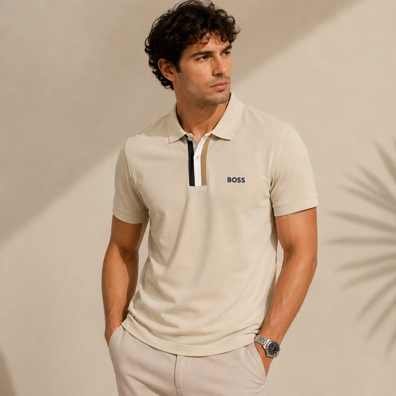 Boss Polo Shirt - Beije - Premium Accent