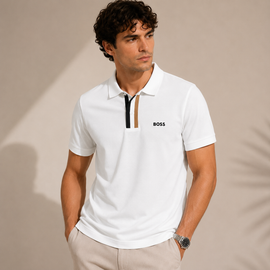 BOSS Polo Shirt - Off-White - Premium Cotton Comfort